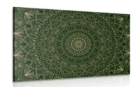 PICTURE DETAILED DECORATIVE MANDALA IN GREEN COLOR