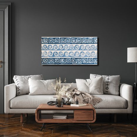 TABLEAU SUR TOILE – SPIRALES MARINES EN BLEU - TABLEAUX PAR THÈME - TABLEAUX