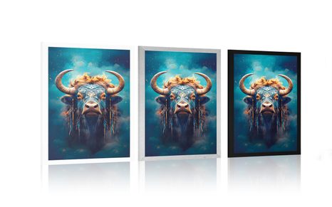 POSTER – BUFALO BLU-ORO - SIGNORI DEL REGNO ANIMALE - POSTER