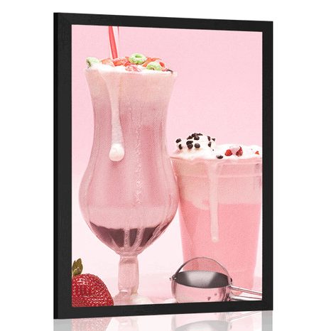 POSTER COCKTAIL DE LAPTE ROZ - CU MOTIV DE BUCĂTĂRIE - POSTERE