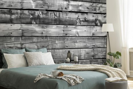 TAPETA MODERNÍ IMITACE DŘEVA V ČERNOBÍLÉM - TAPETY S IMITACÍ DŘEVA - TAPETY