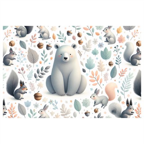 WANDBILD WALDTIERE FÜR KINDER - KINDERBILDER TIERE - BILDER