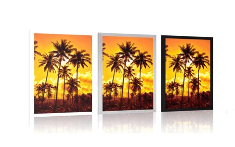 AFFICHE – PALMIERS DE COCO SUR LA PLAGE - NATURE - AFFICHES