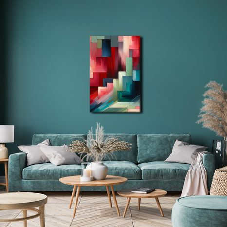 OBRAZ BAREVNÉ BLOKY A STÍNY - OBRAZY ABSTRAKTNÍ TVARY - OBRAZY