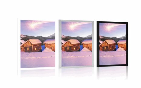 PLAKÁT ZASNĚŽENÁ HORSKÁ VESNIČKA - PŘÍRODA - PLAKÁTY