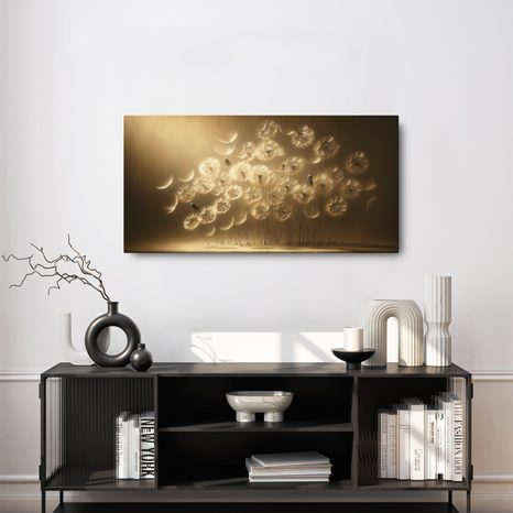 CANVAS SCHILDERIJ ZWEVENDE PAARDENBLOEMPLUISJES - SCHILDERIJEN - MEGA UITVERKOOP TOT 70% 🔥