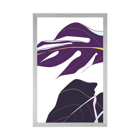 POSTER LILA BLÄTTER DER MONSTERA - MOTIVE AUS UNSERER WERKSTATT - POSTER