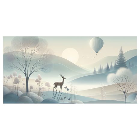 OBRAZ LESNÍ KRAJINA S JELENEM A HORAMI - PICTURES OF ANIMALS - PICTURES