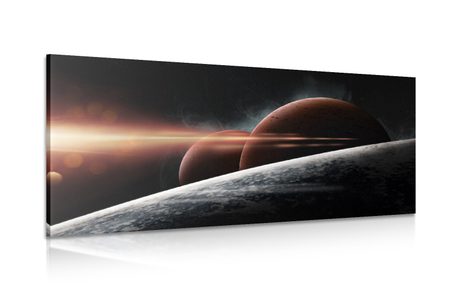 CANVAS PRINT PLANETS IN THE GALAXY - PICTURES OF SPACE AND STARS - PICTURES