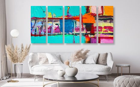 5-DIELNY OBRAZ ABSTRAKTNÉ UMELECKÉ DIELO - ABSTRAKTNÉ OBRAZY - OBRAZY