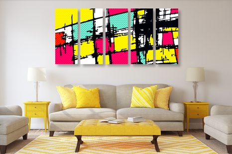 QUADRI 5 PEZZI – POP-ART STILOSO - QUADRI POP ART - STAMPE E QUADRI
