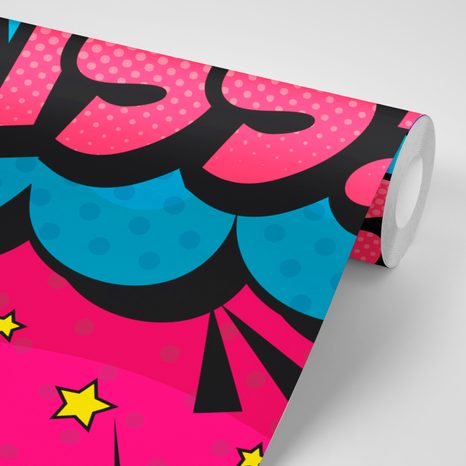 TAPETA POP ART RTĚNKA - KISS! - POP ART TAPETY - TAPETY