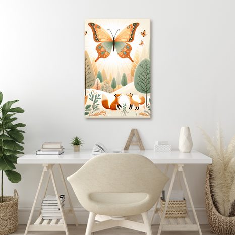 OBRAZ MOTÝL NAD LIŠKAMI V PŘÍRODĚ - DĚTSKÉ OBRAZY - OBRAZY
