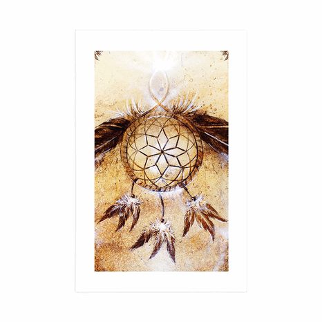 PLAKAT S PASPARTUOM INDIJANSKI HVATAČ SNOVA - FENG SHUI - PLAKATI