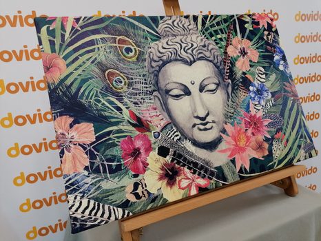 OBRAZ BUDHA NA EXOTICKÉM POZADÍ - OBRAZY FENG SHUI - OBRAZY