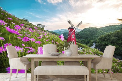 SAMOLEPÍCÍ FOTOTAPETA LOUKA U KOUZELNÉHO MLÝNA - SAMOLEPÍCÍ TAPETY - TAPETY