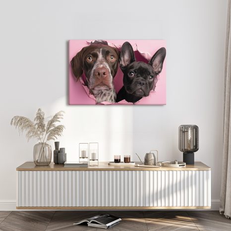 OBRAZ PSI ZVĚDAVOST V RŮŽOVÉ - OBRAZY PSI - OBRAZY