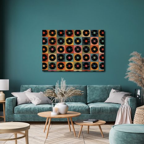 WANDBILD RETRO-VINYLPLATTEN - MUSIKBILDER - BILDER
