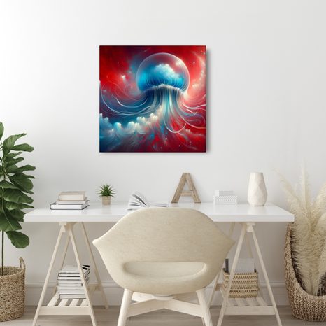 WANDBILD ÄTHERISCHE QUALLE IN DEN WOLKEN - WANDBILDER UNTERWASSERWELT - BILDER