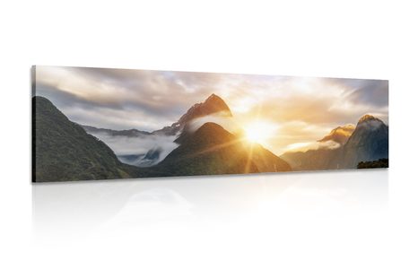 CANVAS PRINT FASCINATING SUNRISE IN THE MOUNTAINS - PICTURES OF NATURE AND LANDSCAPE - PICTURES
