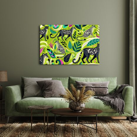 WANDBILD LEOPARDEN IM DSCHUNGEL - BILDER VON KATZEN - BILDER