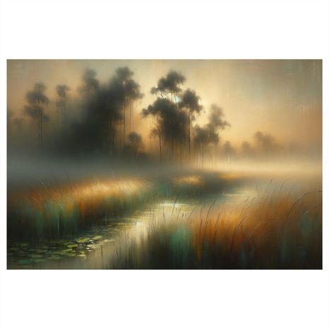 WANDBILD SCHILF IM NEBEL - WANDBILDER FELDER UND WIESEN - BILDER