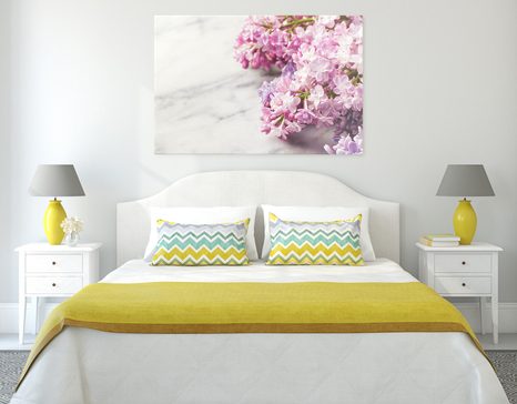 OBRAZ NÁDHERNÉ KVĚTINY NA MRAMOROVÉM PODKLADU - OBRAZY KVĚTŮ - OBRAZY