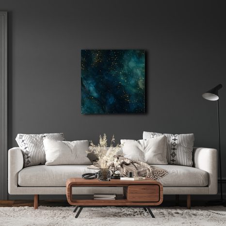 TABLEAU SUR TOILE – ABSTRACTION COSMIQUE AUX ÉCLATS SCINTILLANTS - IMAGES DE GALAXIE - TABLEAUX
