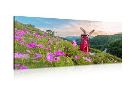 IMPRESSION SUR TOILE PRAIRIE PRÈS DU MOULIN MAGIQUE - IMPRESSION SUR TOILE DE NATURE ET PAYSAGE - IMPRESSION SUR TOILE