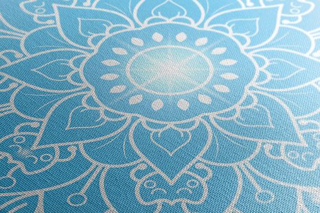 TABLEAU SUR TOILE – FLEUR BLEUE DE MANDALA - TABLEAUX FENG SHUI - TABLEAUX