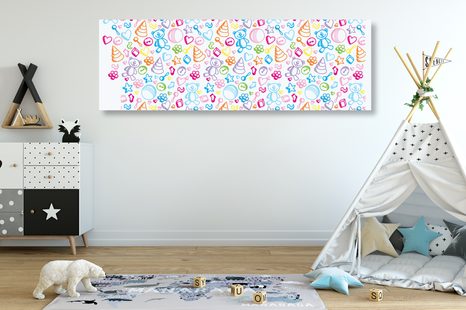 OBRAZ DĚTSKÉ HRAČKY V PASTELOVÝCH BARVÁCH - DĚTSKÉ OBRAZY - OBRAZY
