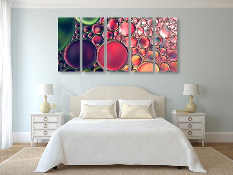 5-DÍLNÝ OBRAZ ABSTRAKTNÍ KAPKY OLEJE - ABSTRAKTNÍ OBRAZY - OBRAZY