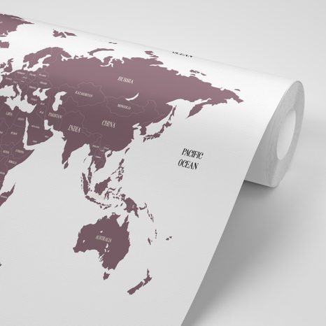 CARTA DA PARATI AUTOADESIVA – MAPPA DISCRETA IN TONALITÀ MARRONE - CARTA DA PARATI AUTOADESIVE - CARTA DA PARATI