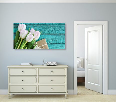 OBRAZ KYTICE TULIPÁNŮ A OBÁLKA - OBRAZY KVĚTŮ - OBRAZY