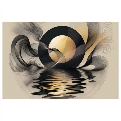 TABLEAU SUR TOILE – LUNE ABSTRAITE SUR L’EAU - TABLEAUX - 🔥 VENTE TOTALE