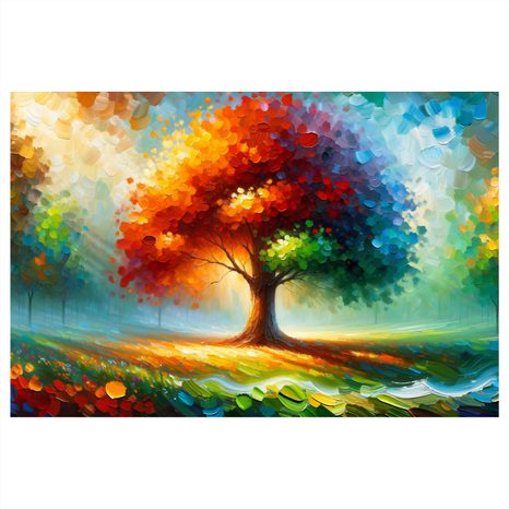 WANDBILD LEBENSBAUM IN REGENBOGENFARBEN - BILDER BÄUME DES LEBENS - BILDER