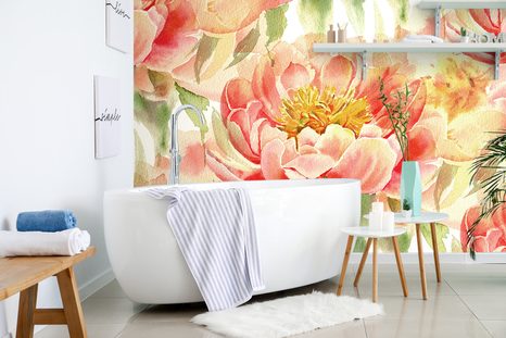 SELBSTKLEBENDE TAPETE ROTE PFINGSTROSEN - SELBSTKLEBENDE TAPETEN - TAPETEN