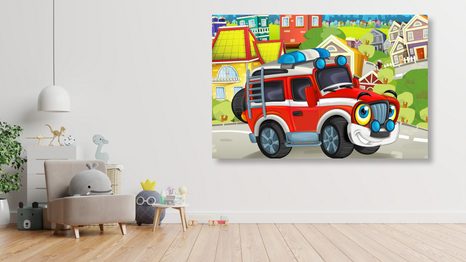 OBRAZ AUTÍČKO NA SILNICI - DĚTSKÉ OBRAZY - OBRAZY