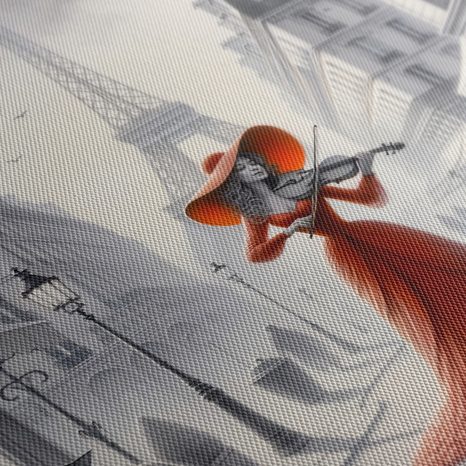 OBRAZ PAŘÍŽSKÁ ULICE S HOUSLISTKOU - OBRAZY ŽENY - OBRAZY