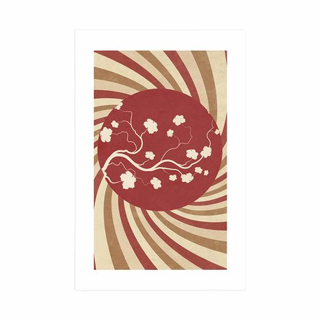 POSTER WITH MOUNT ASIAN GRUNGE BACKGROUND - VINTAGE AND RETRO - POSTERS