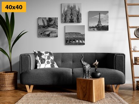 SET DI QUADRI – TOCCO DI STORIA IN BIANCO E NERO - COLLEZIONI DI QUADRI - STAMPE E QUADRI