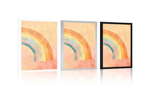 POSTER MINIMALISTISCHER REGENBOGEN PEACH FUZZ - ABSTRAKTE FORMEN - POSTER