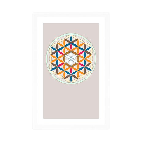 POSTER CU PASSEPARTOUT MANDALA COLORATĂ - MOTIVE DIN ATELIERUL NOSTRU - POSTERE