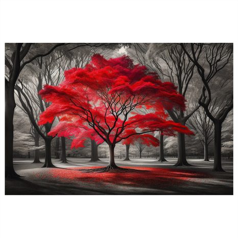 OBRAZ RUDÝ STROM ŽIVOTA V LESE - OBRAZY STROMY ŽIVOTA - OBRAZY