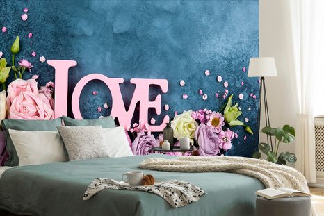 FOTOTAPETE AUFSCHRIFT LOVE - TAPETEN MIT ZITATEN UND SPRÜCHEN - TAPETEN