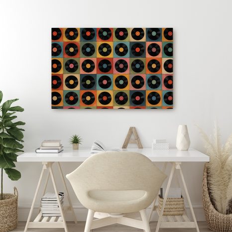 WANDBILD RETRO-VINYLPLATTEN - MUSIKBILDER - BILDER