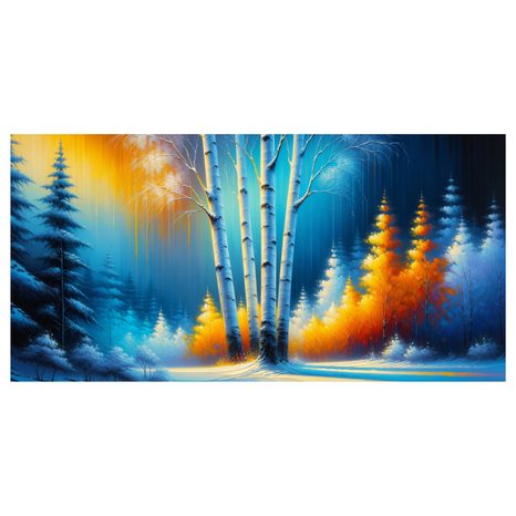 WANDBILD BIRKEN IM WINTERWALD - BILDER WALD - BILDER