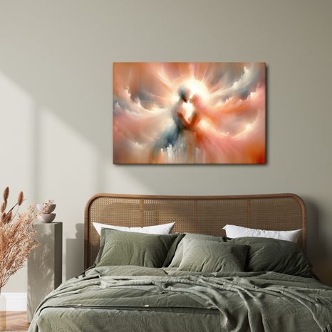 WANDBILD KUSS IM LICHT DES HIMMELS - BILDER MIT LIEBESMOTIVEN - BILDER