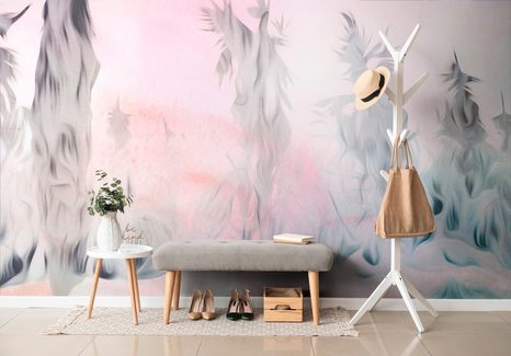 SAMOLEPÍCÍ TAPETA PASTELOVÁ ABSTRAKCE LESA - SAMOLEPÍCÍ TAPETY - TAPETY