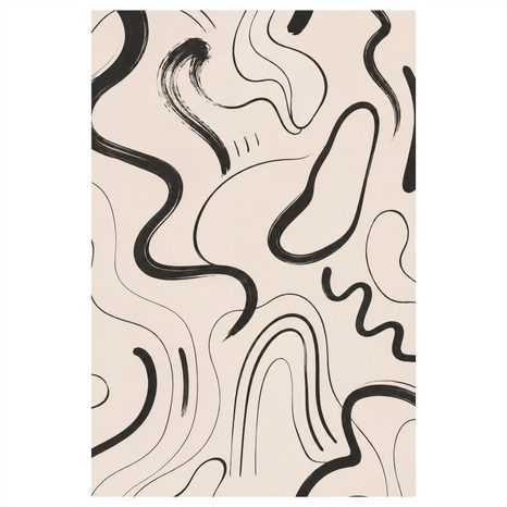 TABLEAU SUR TOILE – COURBES ORGANIQUES EN BEIGE - IMAGES FORMES ABSTRAITES - TABLEAUX